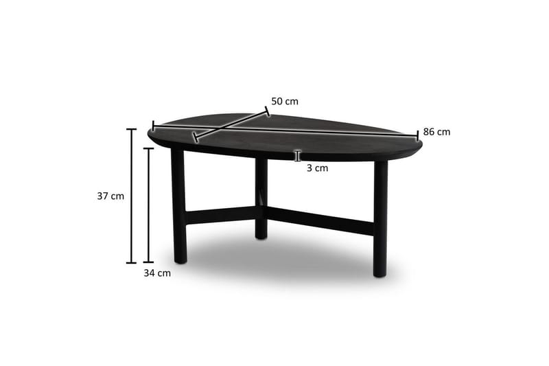 Soffbord Wohnling Svart - Møbler - Bord - Sofabord