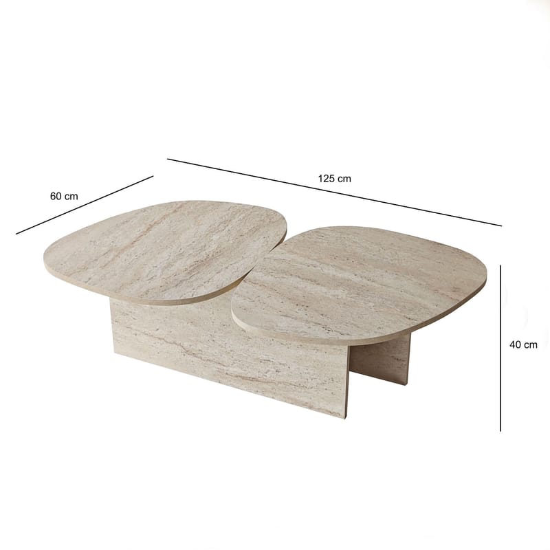 Sovranor sofabord 125 cm - Travertin - Møbler - Bord - Sofabord