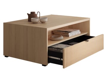 Sovren 100 cm Rektangulært Sofabord med Skuffer i Tre - Beige - Møbler - Bord - Sofabord