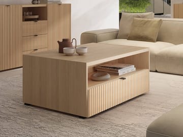 Sovren 100 cm Rektangulært Sofabord med Skuffer i Tre - Beige - Møbler - Bord - Sofabord