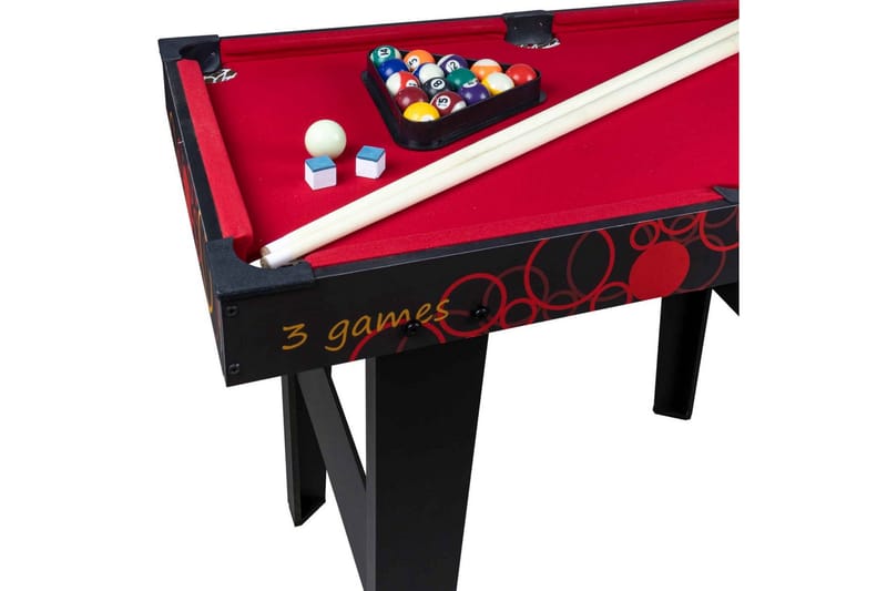 3-i-1 Spillebord - Svart|Rød - Møbler - Bord - Spillebord - Airhockey bord