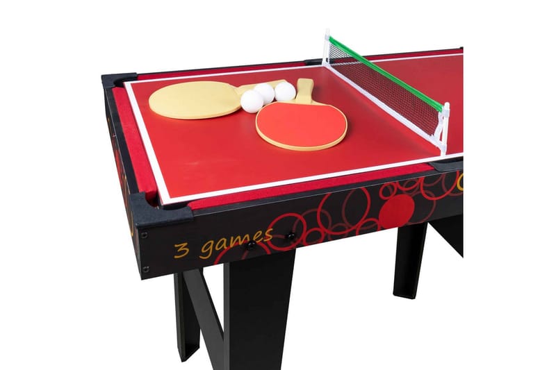 3-i-1 Spillebord - Svart|Rød - Møbler - Bord - Spillebord - Airhockey bord
