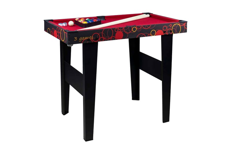 3-i-1 Spillebord - Svart|Rød - Møbler - Bord - Spillebord - Airhockey bord