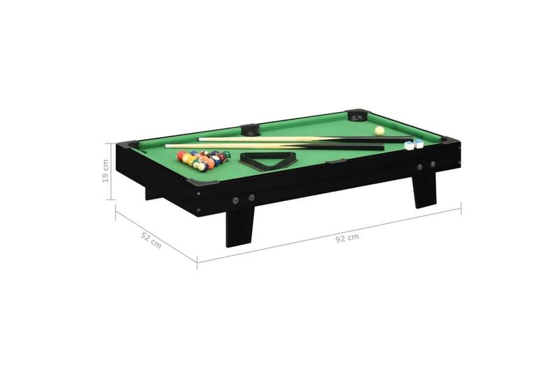 Biljardbord mini 92x52x19 cm svart og grønn - Svart - Møbler - Bord - Spillebord - Biljardbord