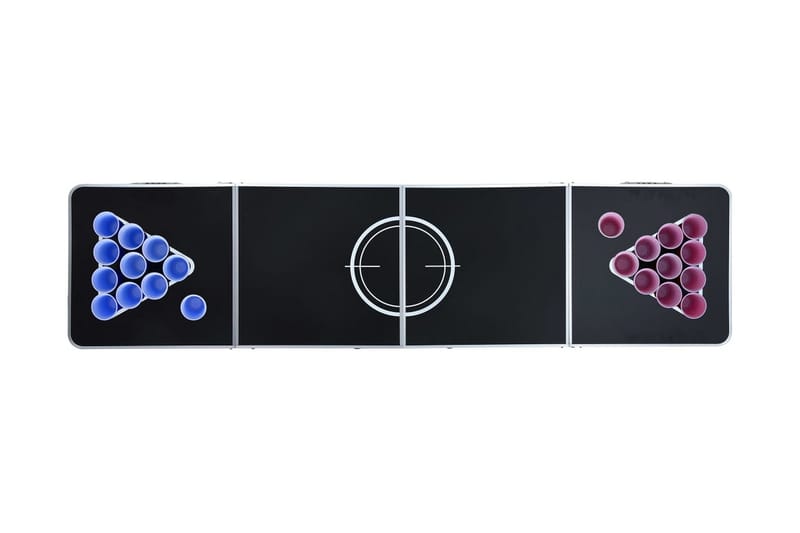 Sammenleggbart ølpongbord med kopper og baller 240 cm - Flerfarget - Møbler - Bord - Spillebord - Bordtennisbord