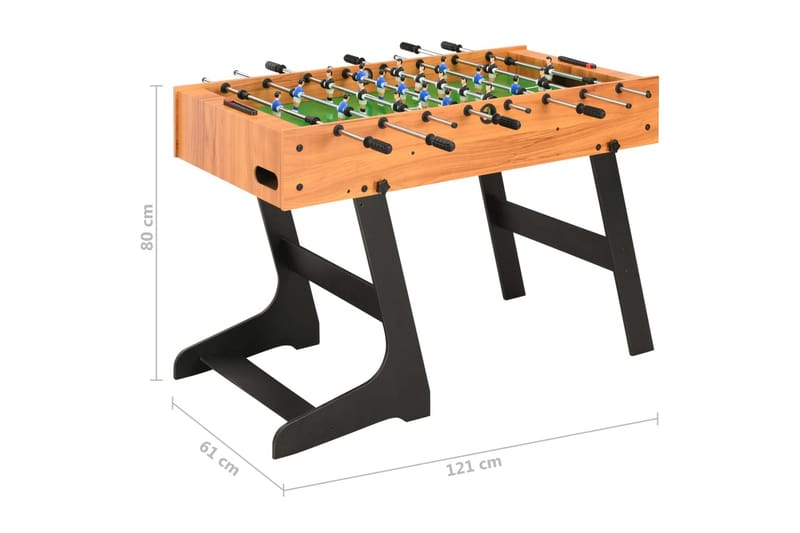 Sammenleggbart fotballbord 121x61x80 cm lys brun - Brun - Møbler - Bord - Spillebord - Fotballbord