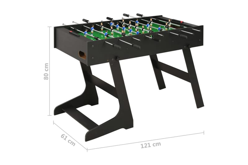 Sammenleggbart fotballbord 121x61x80 cm svart - Svart - Møbler - Bord - Spillebord - Fotballbord