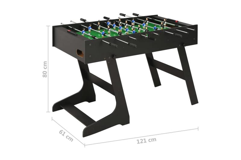 Sammenleggbart fotballbord 121x61x80 cm svart - Svart - Fotballbord