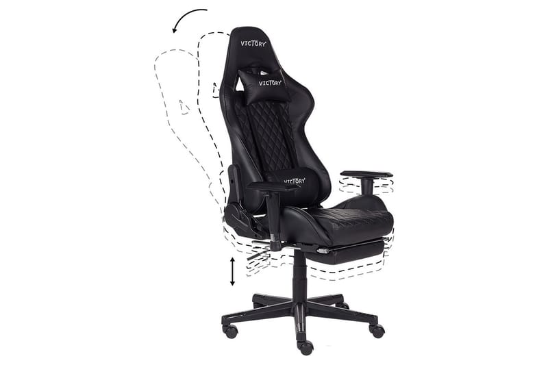 Gamingstol Victory Svart/Hvit - Svart/Hvit - Møbler - Bord - Spillebord - Pokerbord