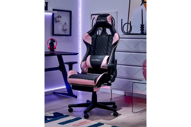 Gamingstol Victory Svart/Rosa - Svart/Rosa - Møbler - Bord - Spillebord - Pokerbord