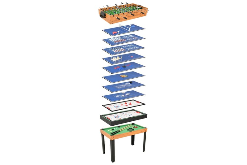 Multi-spillbord 15-i-1 121x61x82 cm lønnetre - Brun - Møbler - Bord - Spillebord - Multi speilbord & kombinasjonsbord