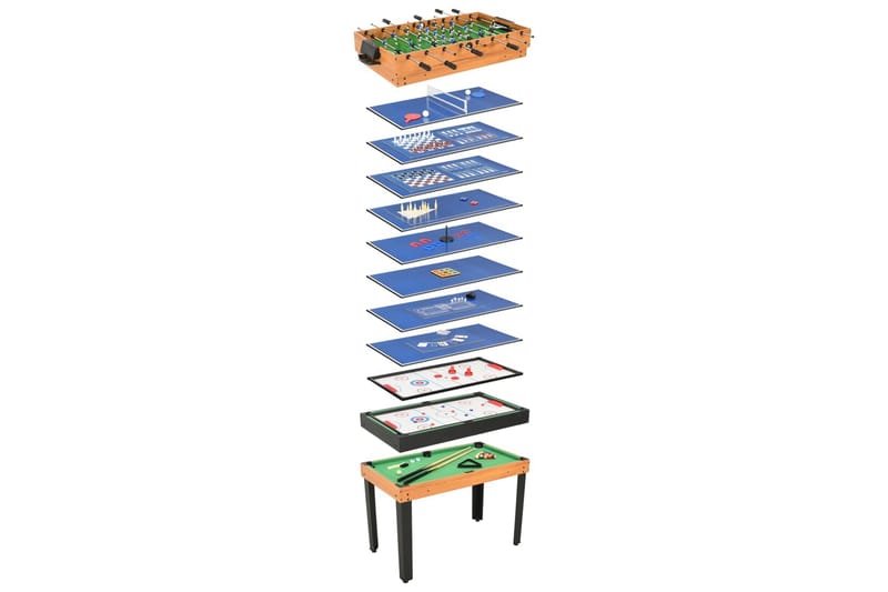 Multi-spillbord 15-i-1 121x61x82 cm lønnetre - Brun - Multi speilbord & kombinasjonsbord