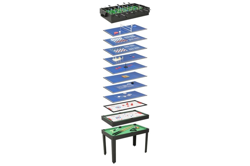 Multi-spillbord 15-i-1 121x61x82 cm svart - Svart - Multi speilbord & kombinasjonsbord