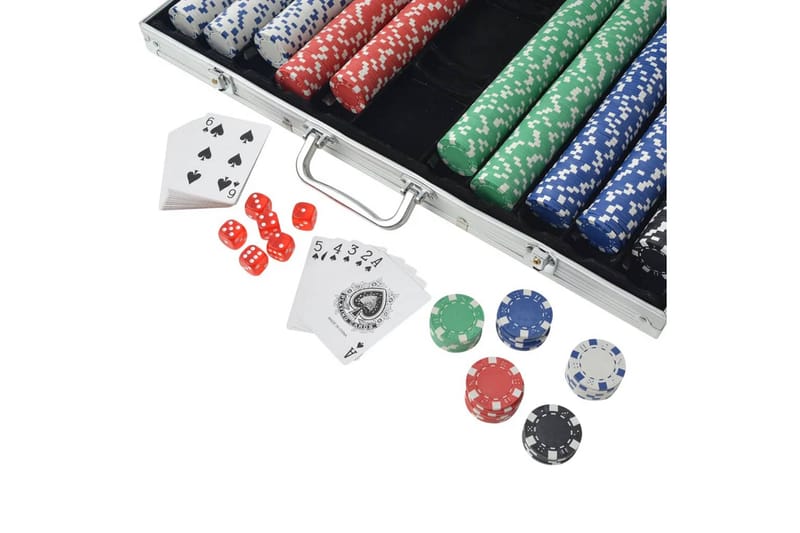Pokersett med 1000 sjetonger aluminium - Pokerbord