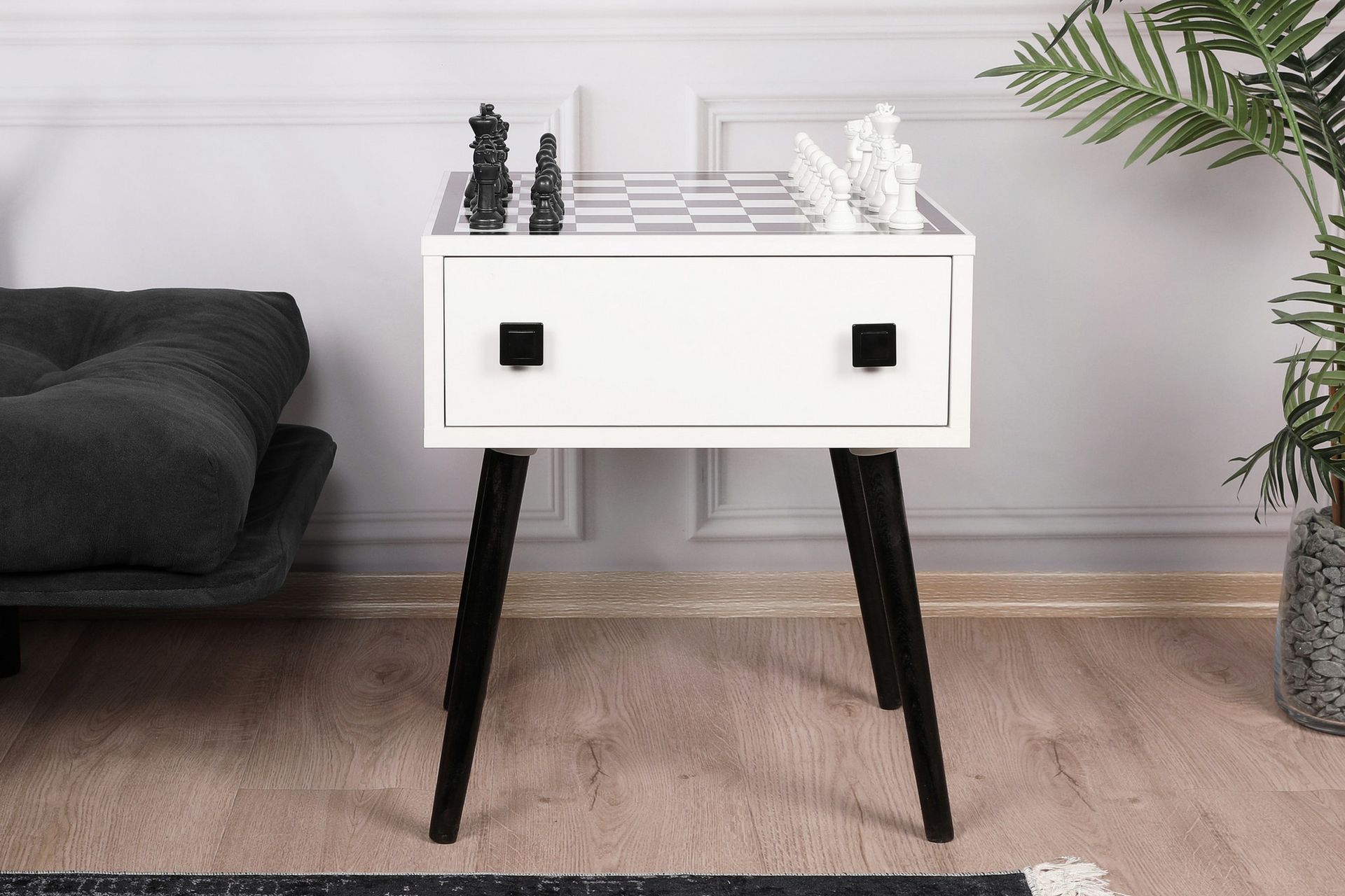 Marilla sjakkbrett 50 cm - Hvit / Svart - Møbler - Bord - Spillebord - Sjakkbord