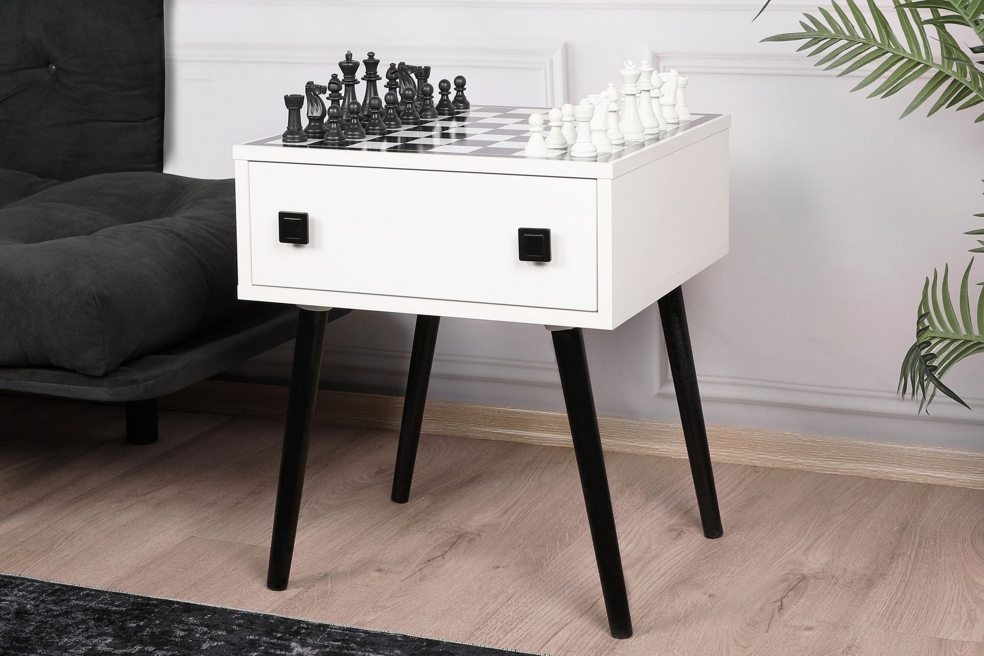 Marilla sjakkbrett 50 cm - Hvit / Svart - Møbler - Bord - Spillebord - Sjakkbord