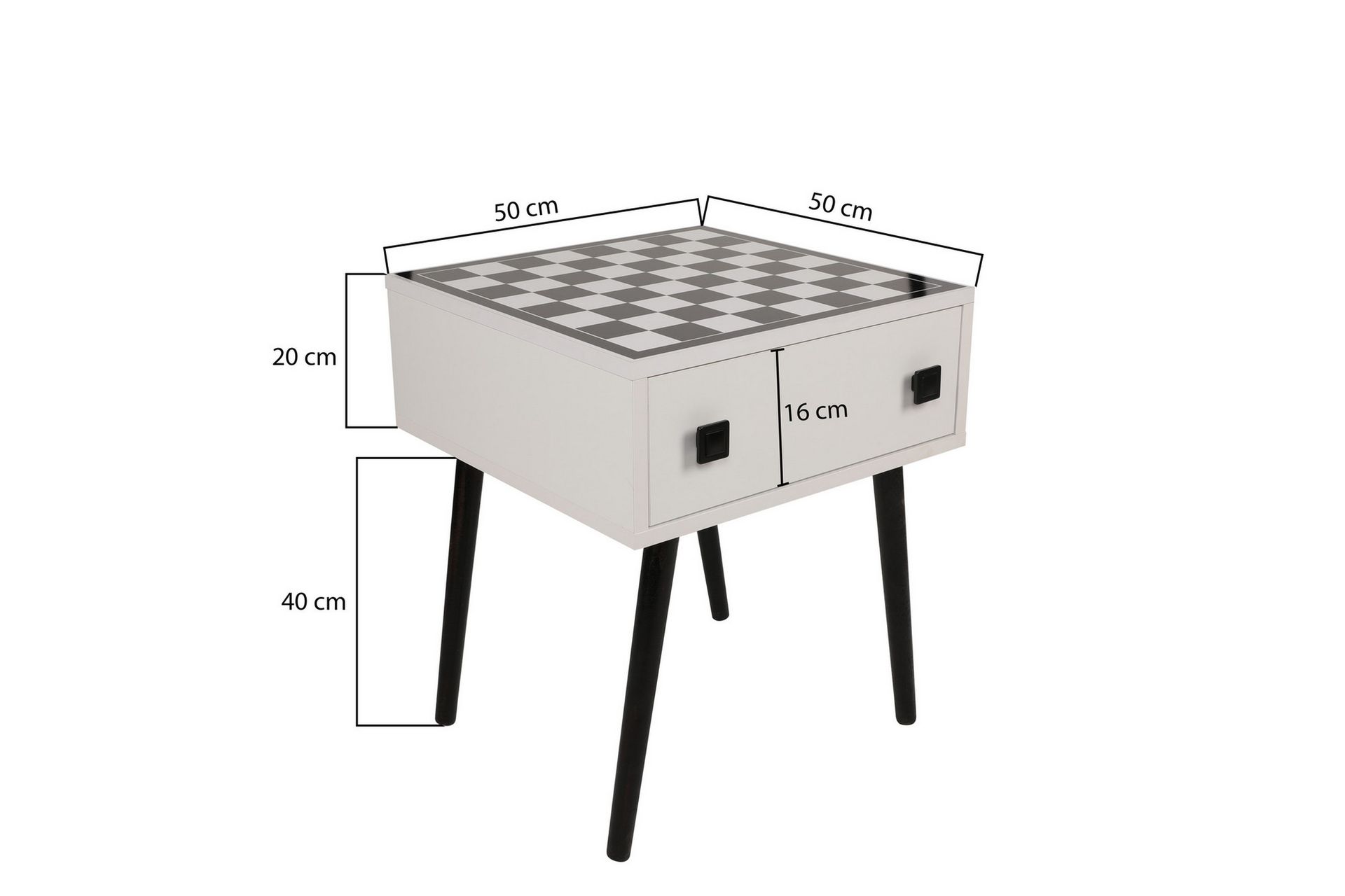 Marilla sjakkbrett 50 cm - Hvit / Svart - Møbler - Bord - Spillebord - Sjakkbord