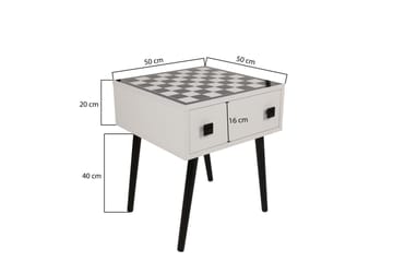 Marilla sjakkbrett 50 cm - Hvit / Svart - Møbler - Bord - Spillebord - Sjakkbord