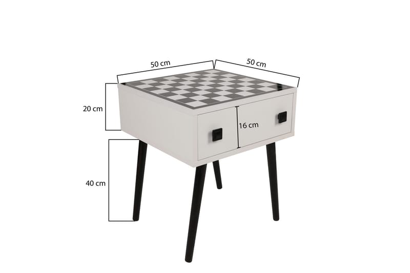 Marilla sjakkbrett 50 cm - Hvit / Svart - Møbler - Bord - Spillebord - Sjakkbord