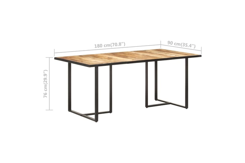Spisebord 180 cm grovt mangotre - Brun - Møbler - Bord - Spisebord & kjøkkenbord