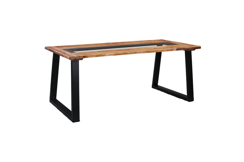 Spisebord 180x90x75 cm heltre akasie & glass - Spisebord & kjøkkenbord