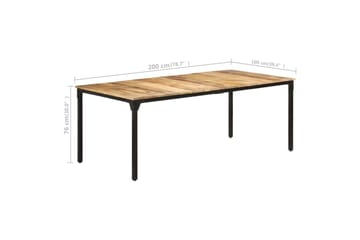 Spisebord 200x100x76 cm grovt mango - Brun - Møbler - Bord - Spisebord & kjøkkenbord