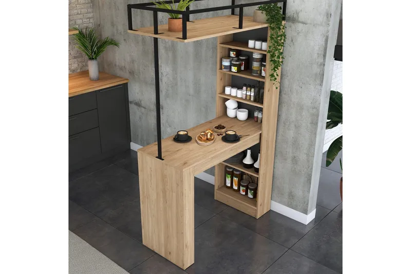 Spisebord Beloumont Valnøtt / Svart - Svart/Mørkebrun - Møbler - Bord - Spisebord & kjøkkenbord