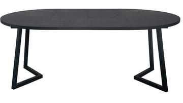 Spisebord Brisjö inkl 2 Tillegg Ø120 - 200 cm - Svart - Møbler - Bord - Spisebord & kjøkkenbord