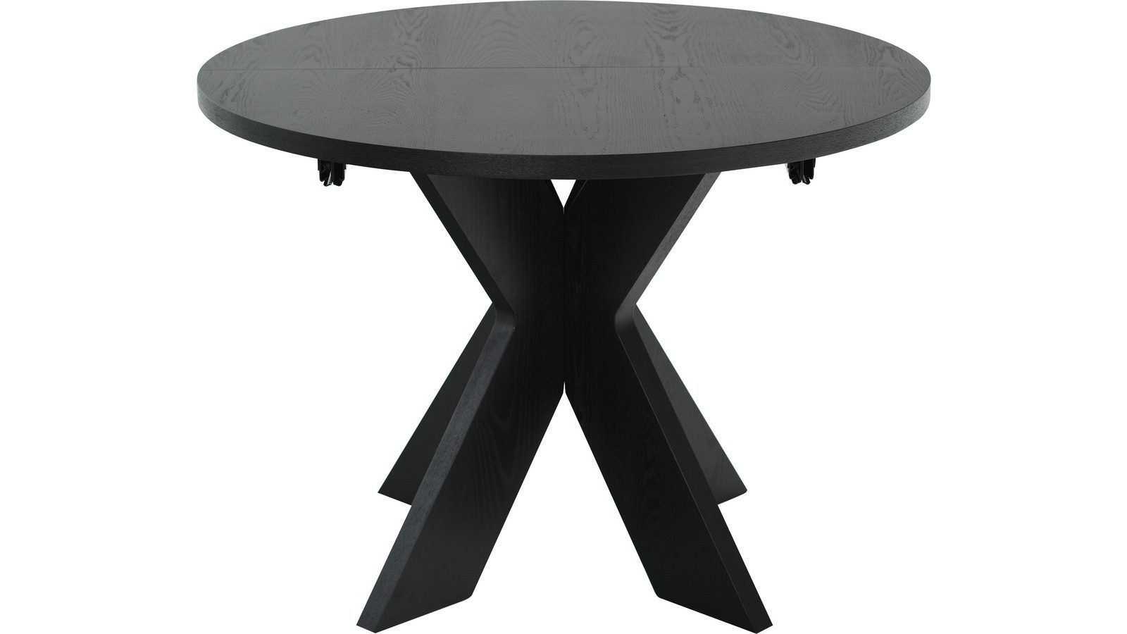 Spisebord Fjorden Med 2 Tillegg 105 cm - Svartlakkert eikefiner
