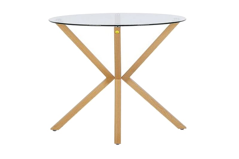 Spisebord glass / lysebrun på 90 cm ALTURA - Transparent - Spisebord & kjøkkenbord