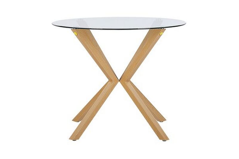 Spisebord glass / lysebrun på 90 cm ALTURA - Transparent - Spisebord & kjøkkenbord