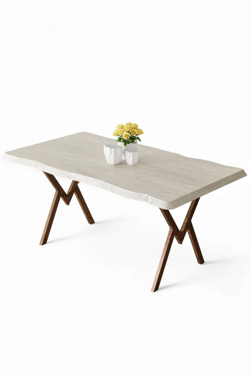 Spisebord Hanah Home Akort (130 x 73 x 80 cm) Travertin brun, undefined