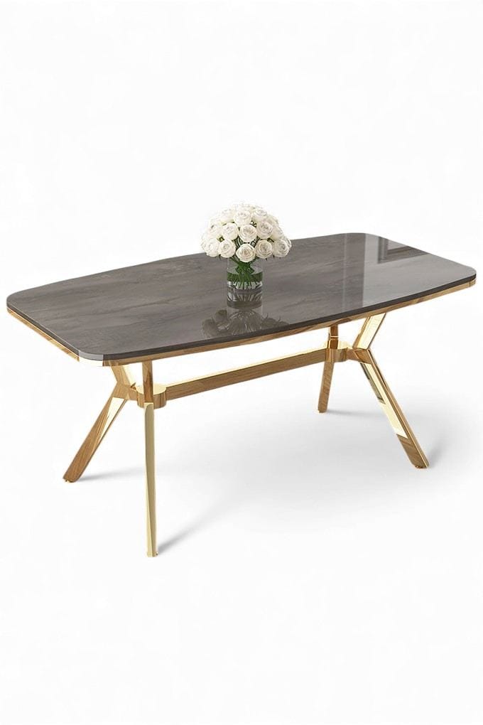 Spisebord Hanah Home Esla (160 x 75 x 90 cm) Antrasitt gull - Antrasitt/Gull