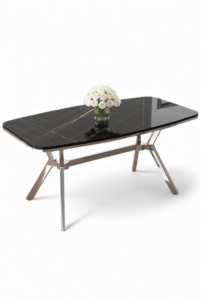 Spisebord Hanah Home Esla (160 x 75 x 90 cm) Svart marmor krom -