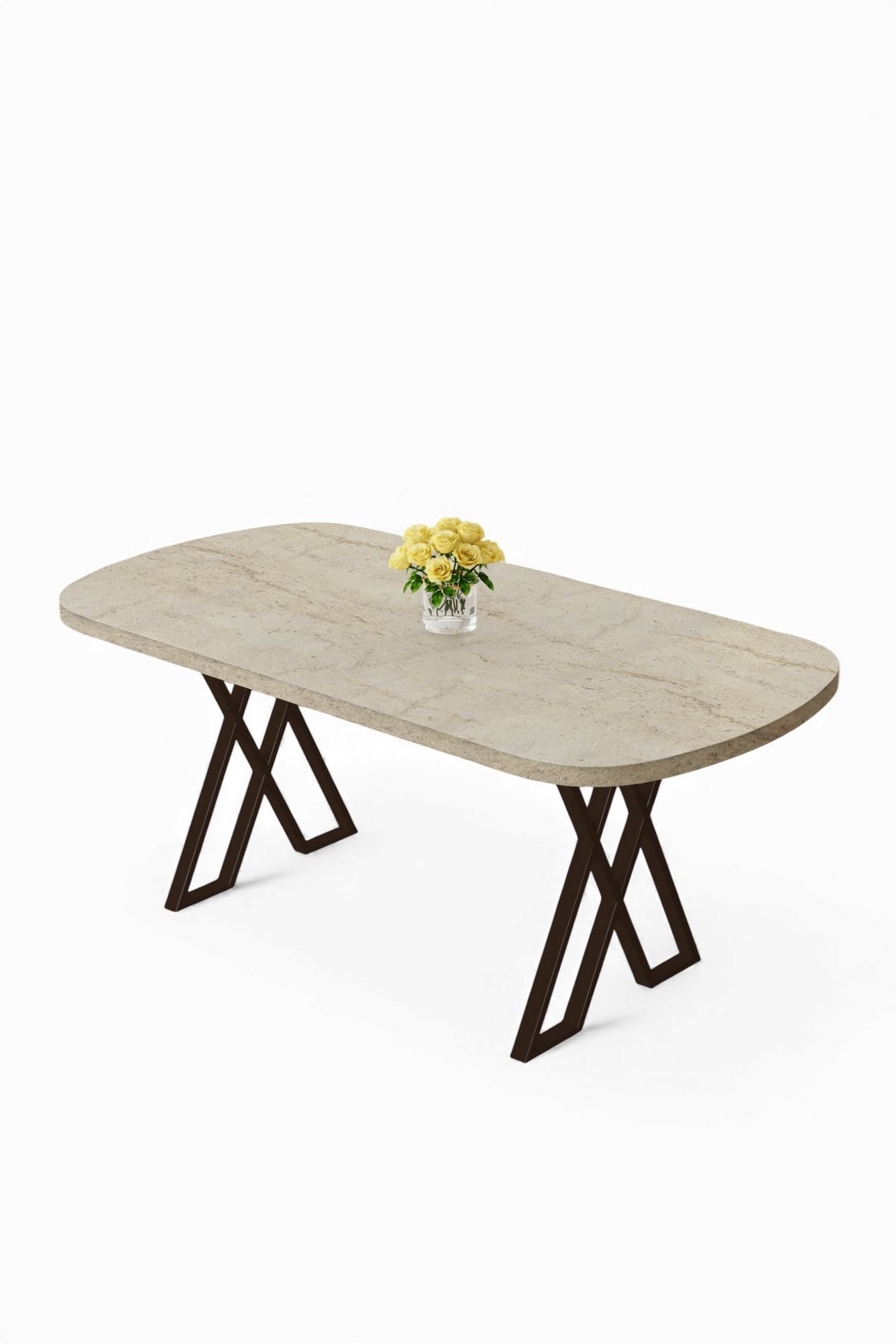 Spisebord Hanah Home Kaye (168 x 76 x 90 cm) Travertin brun -