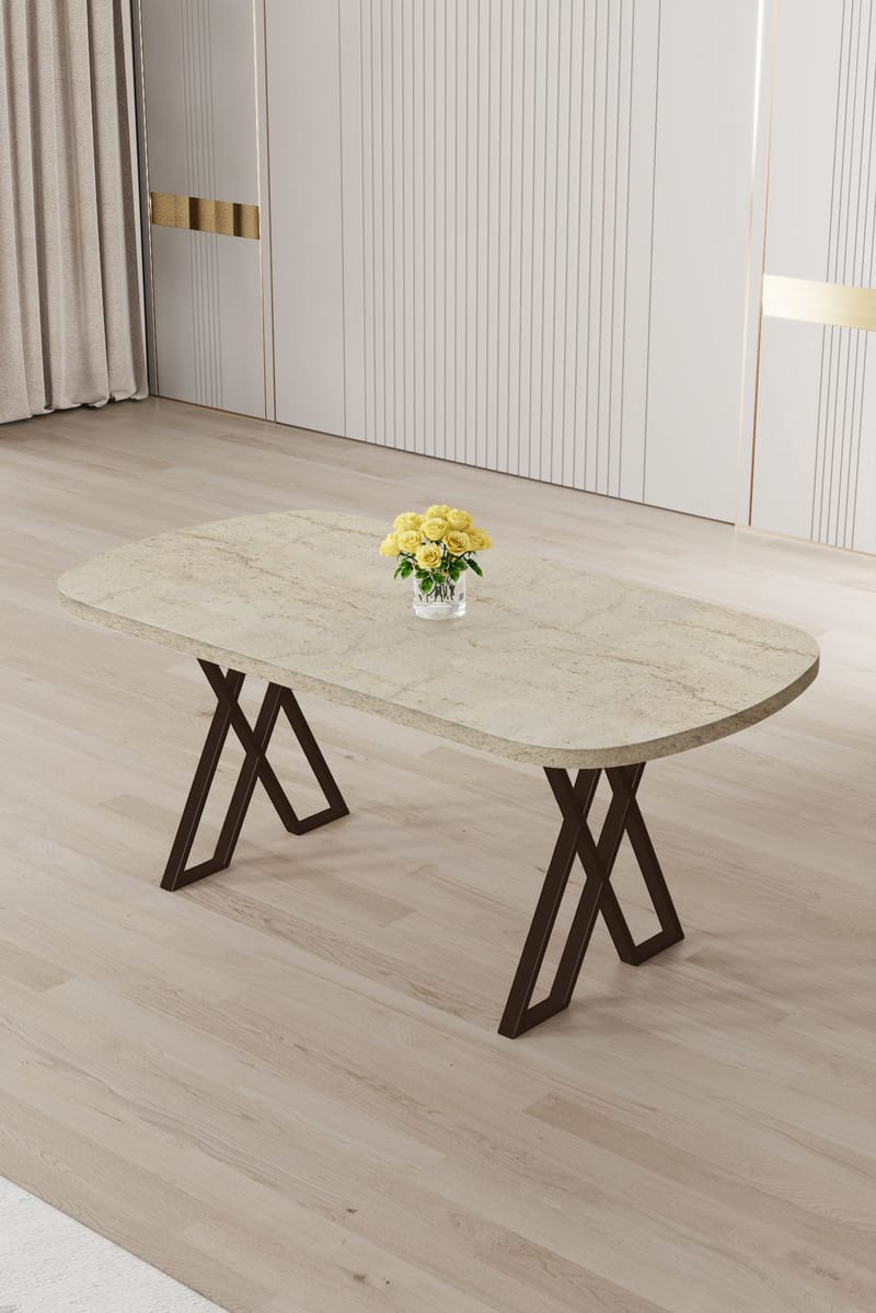 Spisebord Hanah Home Kaye (168 x 76 x 90 cm) Travertin brun - Møbler - Bord - Spisebord & kj økkenbord