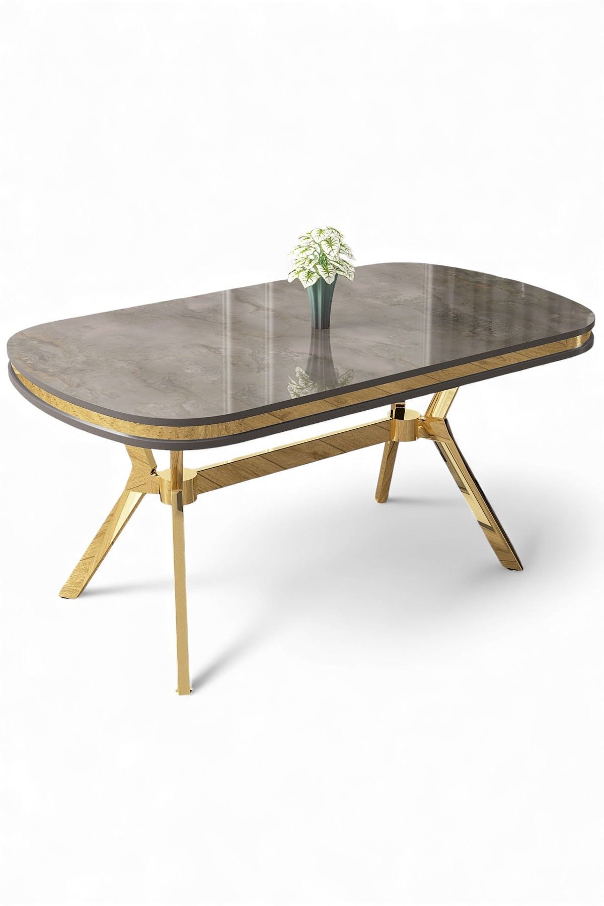 Spisebord Hanah Home Olya (168 x 75 x 90 cm) Antrasitt gull - Antrasitt/Gull