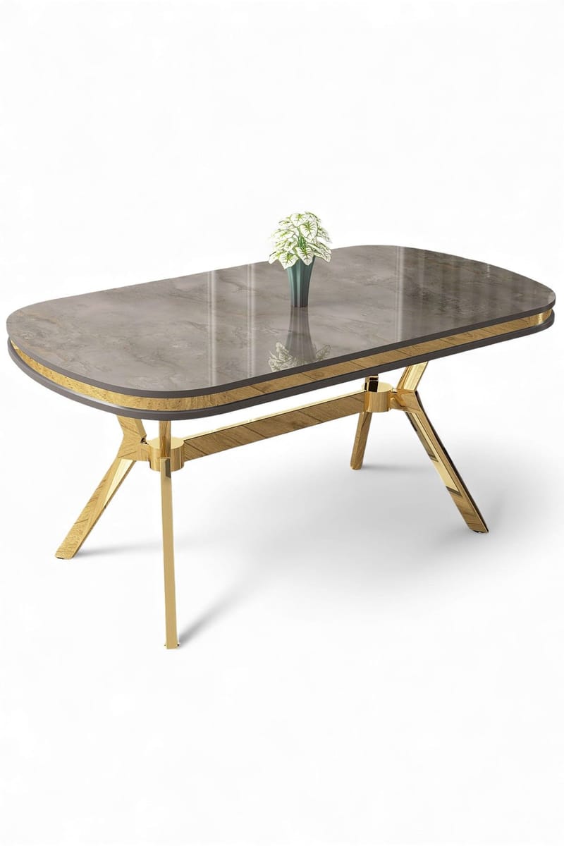 Spisebord Hanah Home Olya (168 x 75 x 90 cm) Antrasitt gull, Antrasitt/Gull