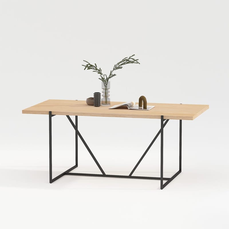 Spisebord HOME4YOU Cindy melamin eik 180x90x75 cm - Beige - Møbler - Bord - Spisebord & kjøkkenbord