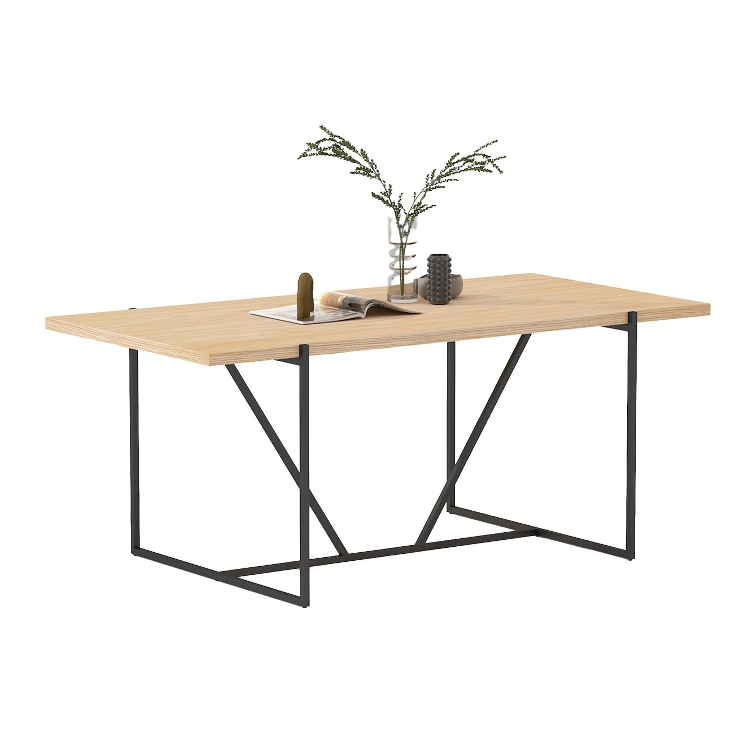Spisebord HOME4YOU Cindy melamin eik 180x90x75 cm - Beige