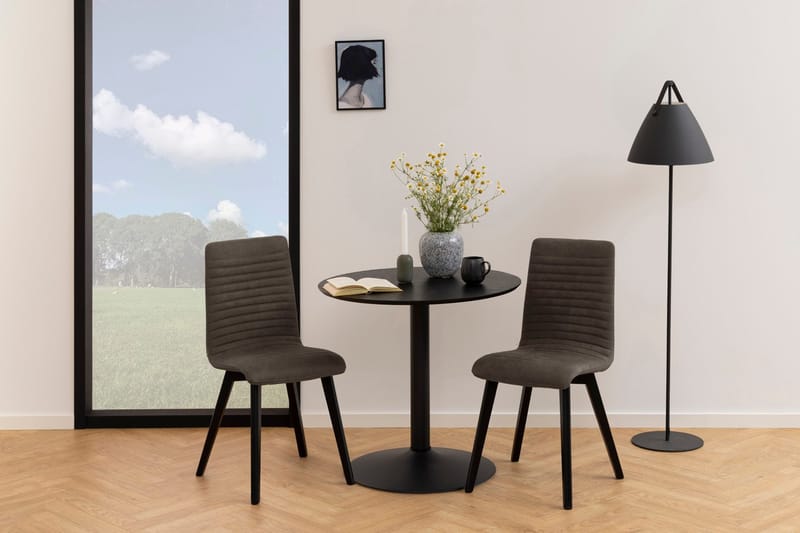 Spisebord HOME4YOU Ibiza svart 80x75 cm - Matt svart - Møbler - Bord - Spisebord & kjøkkenbord