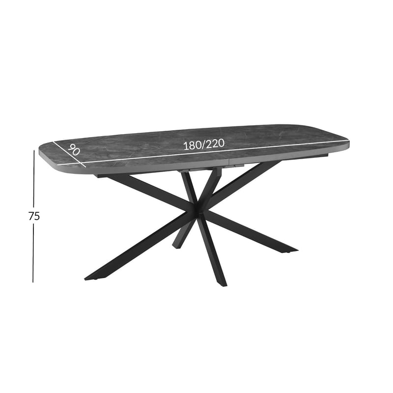 Spisebord HOME4YOU Ramona 180/220x90x75 cm Betong - Betong - Møbler - Bord - Spisebord & kjøkkenbord