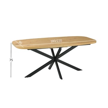 Spisebord HOME4YOU Ramona 180/220x90x75 cm Lyst tre - Lyst tre - Møbler - Bord - Spisebord & kjøkkenbord