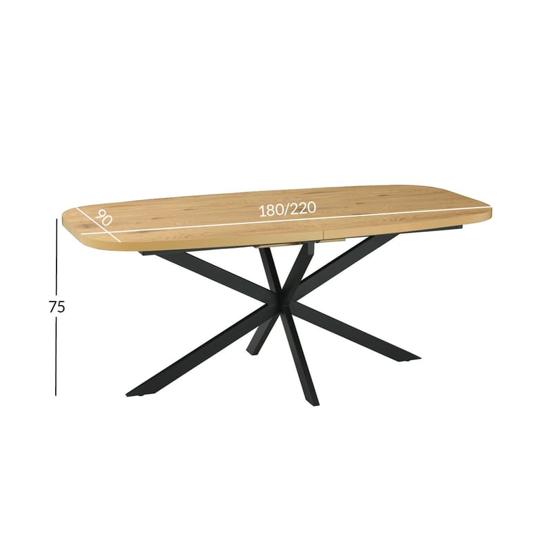 Spisebord HOME4YOU Ramona 180/220x90x75 cm Lyst tre - Lyst tre - Møbler - Bord - Spisebord & kjøkkenbord