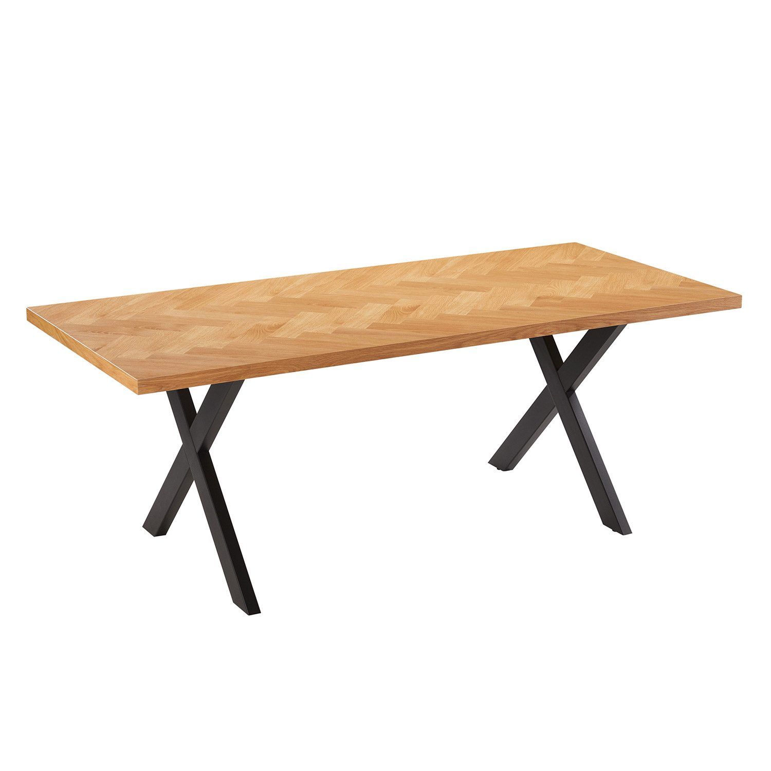 Spisebord HOME4YOU Rowan 200x90x75 cm Fiskebensmønstret eik - eik