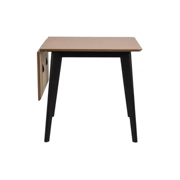 Spisebord HOME4YOU Roxby 80/120x80x76 cm Eik - Eik/svart - Møbler - Bord - Spisebord & kjøkkenbord