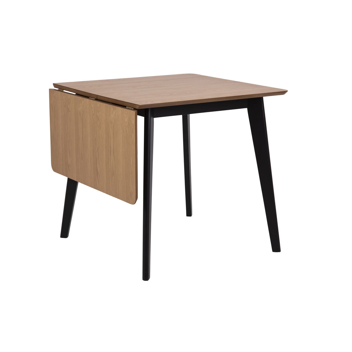 Spisebord HOME4YOU Roxby 80/120x80x76 cm Eik - Eik/svart