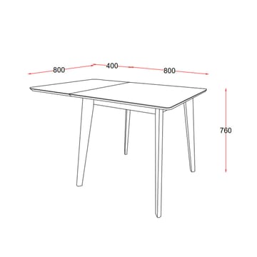 Spisebord HOME4YOU Roxby 80/120x80x76 cm Hvit - Hvit - Møbler - Bord - Spisebord & kjøkkenbord