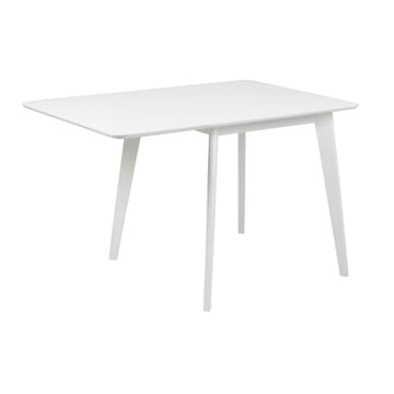 Spisebord HOME4YOU Roxby 80/120x80x76 cm Hvit - Hvit - Møbler - Bord - Spisebord & kjøkkenbord