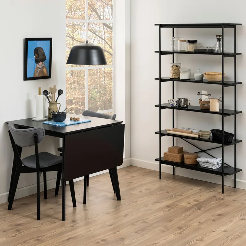 Spisebord HOME4YOU Roxby 80/120x80x76 cm Svart - Svart - Møbler - Bord - Spisebord & kjøkkenbord